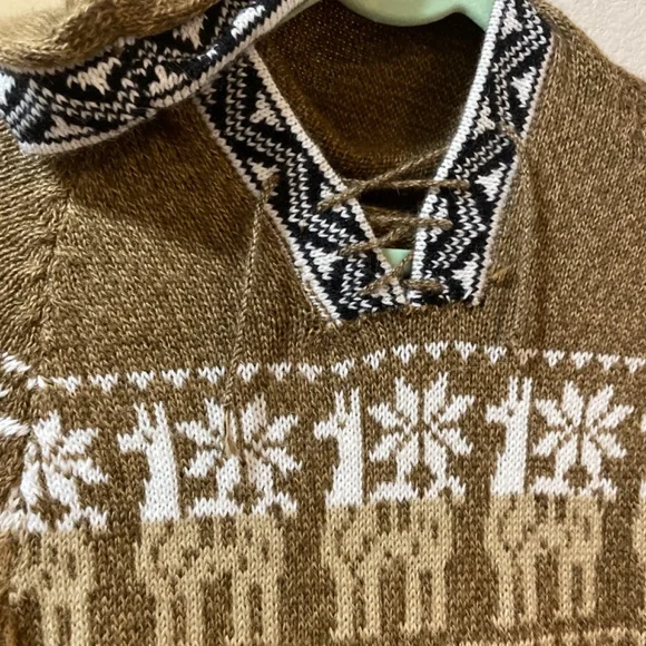 Women Small Gorgeous Handmade Artisan Hoodie Sweater Alpaca Mountain Village Sou - Picture 3 of 4